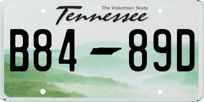 TN license plate B8489D