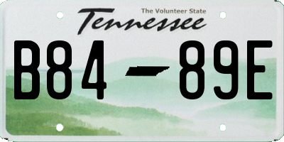 TN license plate B8489E