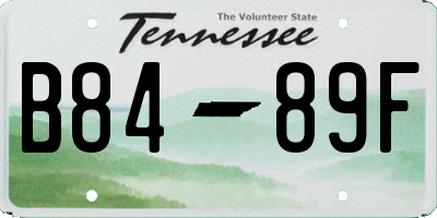TN license plate B8489F