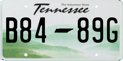 TN license plate B8489G