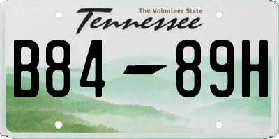 TN license plate B8489H