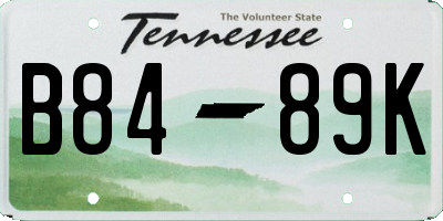TN license plate B8489K