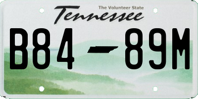 TN license plate B8489M
