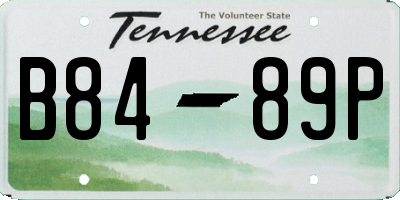 TN license plate B8489P