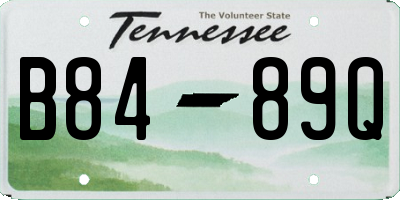 TN license plate B8489Q