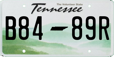 TN license plate B8489R