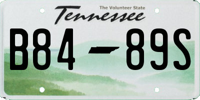 TN license plate B8489S