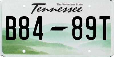 TN license plate B8489T