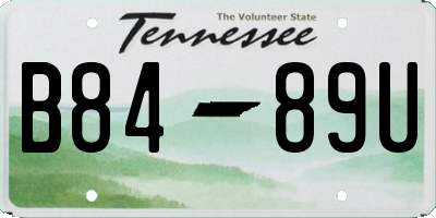 TN license plate B8489U