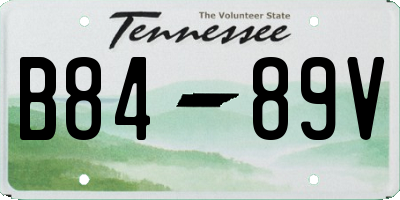 TN license plate B8489V
