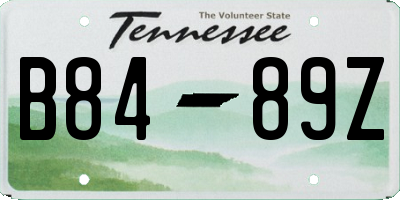 TN license plate B8489Z