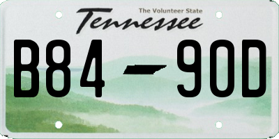TN license plate B8490D