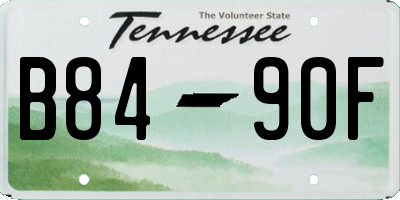 TN license plate B8490F