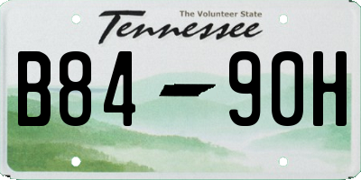 TN license plate B8490H