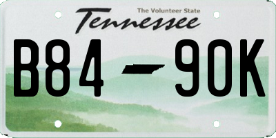TN license plate B8490K