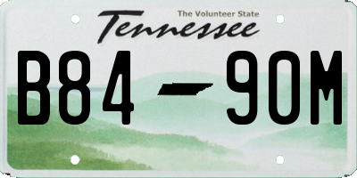 TN license plate B8490M