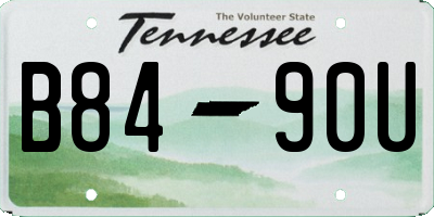 TN license plate B8490U
