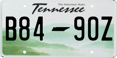 TN license plate B8490Z