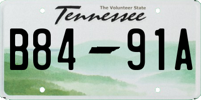 TN license plate B8491A