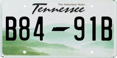 TN license plate B8491B