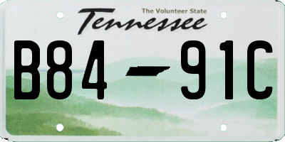 TN license plate B8491C