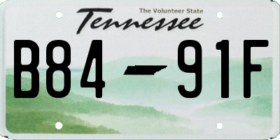 TN license plate B8491F