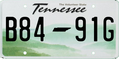 TN license plate B8491G