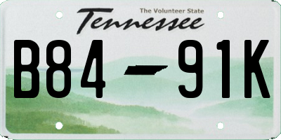 TN license plate B8491K