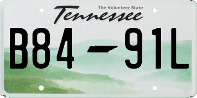 TN license plate B8491L