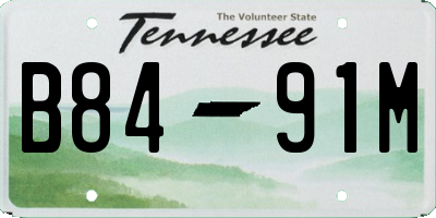 TN license plate B8491M