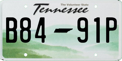 TN license plate B8491P