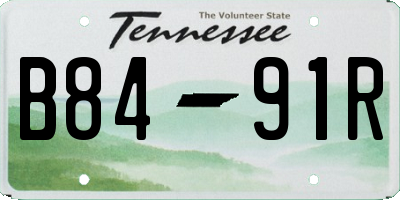 TN license plate B8491R
