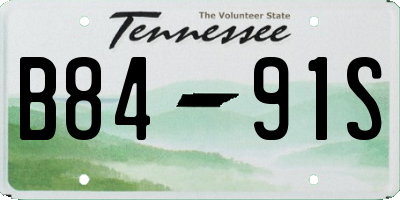 TN license plate B8491S