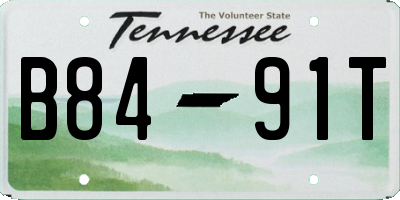 TN license plate B8491T