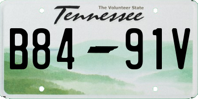 TN license plate B8491V