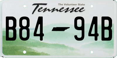 TN license plate B8494B