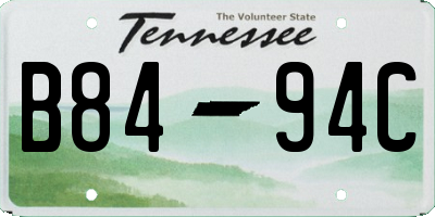 TN license plate B8494C