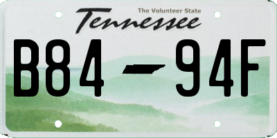 TN license plate B8494F