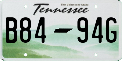 TN license plate B8494G