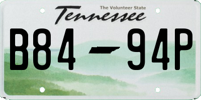 TN license plate B8494P