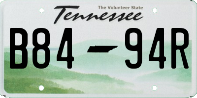 TN license plate B8494R