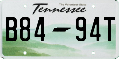 TN license plate B8494T