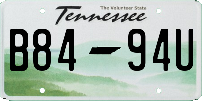 TN license plate B8494U