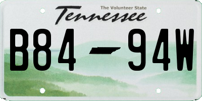 TN license plate B8494W