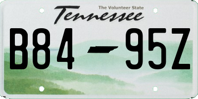 TN license plate B8495Z