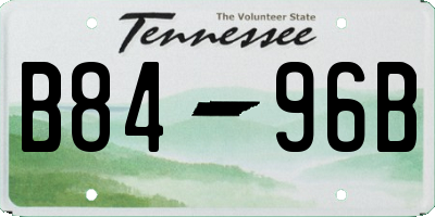 TN license plate B8496B