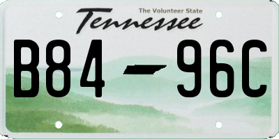 TN license plate B8496C