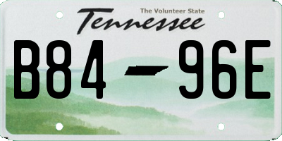 TN license plate B8496E