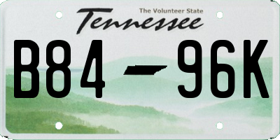 TN license plate B8496K