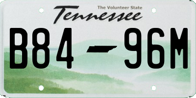 TN license plate B8496M